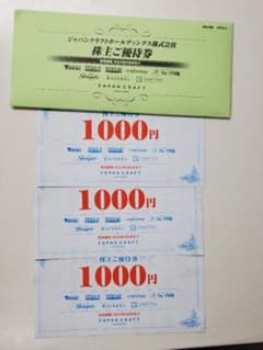 ジャパンクラフトホールディングス 株主優待3000円分のサムネイル