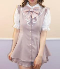 Secret Honey セットアップ レース袖ラッフル半袖 ピンクのサムネイル