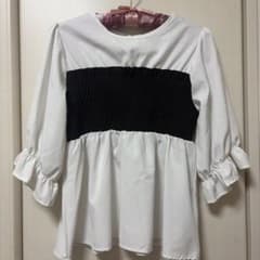 Radaristaブラウス ホワイト×ブラック Lのサムネイル