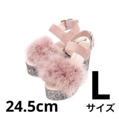 【新品】merry jenny ターキーファーサンダル ベージュ L 24.5のサムネイル
