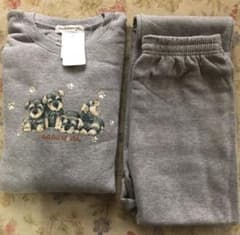 タグ付き新品　可愛いワンちゃん冬用パジャマMグレーのサムネイル