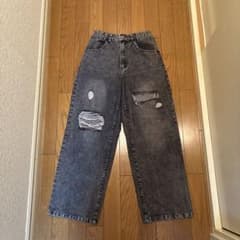 efocus ダメージデニムパンツ ブラック Mサイズのサムネイル