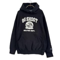 8G SHOOT カレッジロゴ パーカー ブラックのサムネイル