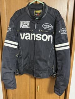 VANSON バンソン メッシュジャケット ライダース ブラック 刺繍ロゴ　XLのサムネイル