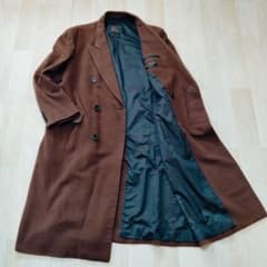 バーバリー カシミヤ100%ダブルブレストロングコート 高級ライン