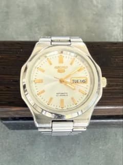 SEIKO5 7s26-03R0 シルバー ゴールド 自動巻 セイコー ファイブ - メルカリ