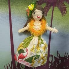 No.88 あみぐるみフラガール フラダンスドールチャーム 白