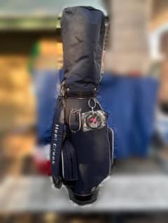 ○超美品【ヒールクリーク】キャディバッグ【紺】シューズケース付き