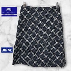 バーバリーブルーレーベル　ひざ丈スカート　ノバチェック　フレア　コットン　38 BURBERRY BLUE LABELノバチェック 膝丈フレアスカート38 M - メルカリ