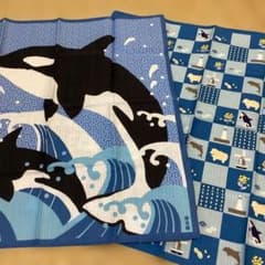 濱文様 小布 シャチ 市松模様 2枚セットのサムネイル