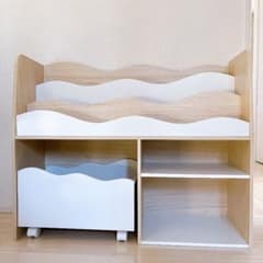 ニトリ ミア 子供本棚 木製絵本ラック 波型仕切り - メルカリ