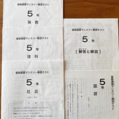 サピックス　5年生　夏期講習マンスリー確認テストのサムネイル