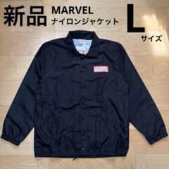MARVEL ナイロンジャケット　メンズ　アウター　裏起毛　黒ブラック　L 新品