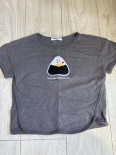 グレー おにぎり刺繍 Tシャツ 100cm~のサムネイル