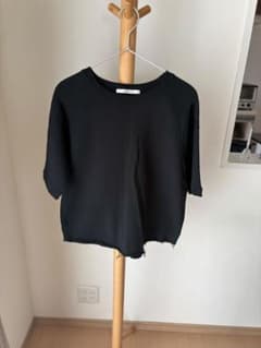 Lugnoncure 黒 半袖Tシャツ 裾切りっぱなしのサムネイル