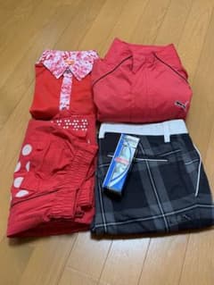 PUMA 赤 ドット柄 レインウェア上下 他 セット - メルカリ