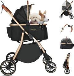 MILA&LOUIS ペットカート 犬用カート分離型 耐荷重25Kg ブラック