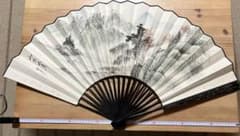 中国伝統 特大飾り扇面 山水画 書道 - メルカリ