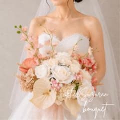 ウェディングブーケ　造花　ピンク　ローズ　バラ　前撮り　結婚式 ウェディングブーケ ピンク 前撮り 韓国風 造花 結婚式 披露宴 薔薇