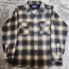 70s PENDLETON ペンドルトン ボードシャツ M オンブレ ネイビーのサムネイル