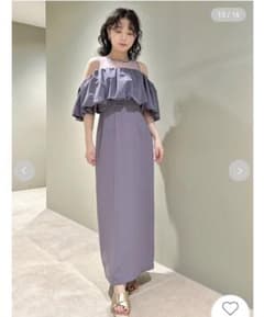 リリーブラウン　バルーンスリーブオフショルドレス　パープル リリーブラウン バルーンスリーブオフショルドレス パープル - メルカリ