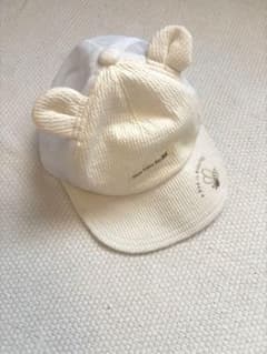 【美品】白くま ベビー帽子 50cm メッシュ クマ耳付きのサムネイル