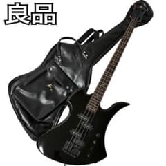 AriaPro II Mockingbird Bass String Instrument, 4-String, Black, with Case