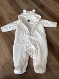 babyGap ベビー服 カバーオール くま耳 ホワイト 70cm 防寒のサムネイル