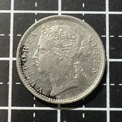 美品 1910 英領海峡植民地 10セント銀貨 美品 1910 英領海峡植民地 10セント銀貨