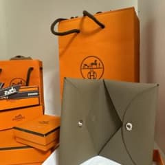 HERMÈS グレー レザー 名刺入れのサムネイル