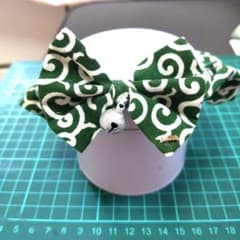 猫の首輪83 ハンドメイド　人気の＃唐草模様　しっかりしたリボン　規定割り引きのサムネイル
