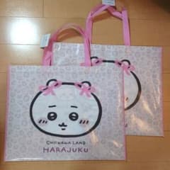 ちいかわらんど 原宿 ノベルティ 不織布ビッグショッパー ステッカー ちいかわらんど原宿限定ノベルティ 不織布ビッグショッパー×2＆