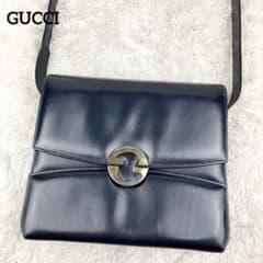 美品】オールドグッチ ロゴ金具 オールレザー ショルダーバッグ 