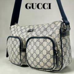 GUCCI GGスプリーム ショルダーバッグ 246881 ダブルポケット 斜掛 
