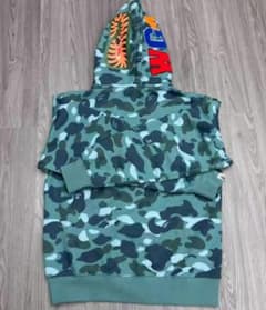A BATHING APE ブルーカモ シャークパーカー