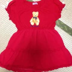 最終価格！！スイマー赤のくまちゃんワンピースのサムネイル