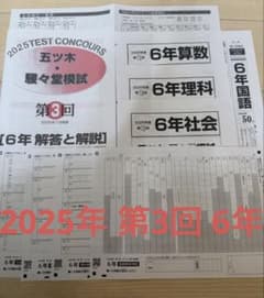 五木模試 五ツ木 駸々堂模試テスト 2025年 第3回 中学受験 小6 - メルカリ