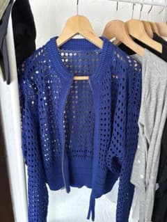 ADAM ET ROPE FEMME メッシュジップカーディガンのサムネイル