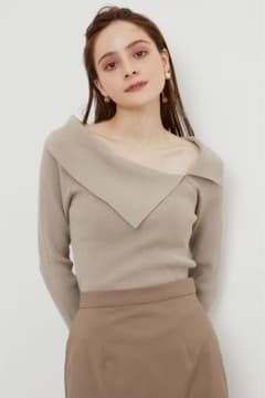 rienda アシンメトリービックカラーニットのサムネイル