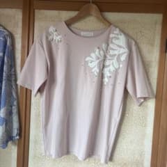 J.LACE パール装飾 半袖カットソー ピンクのサムネイル