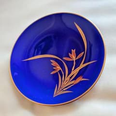 香蘭社 瑠璃色 金彩花絵 丸皿5枚セット 直径12cm - メルカリ