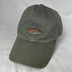 90s 台湾製 NIKE コットン キャップ 7 カーキグレー ロゴ 帽子