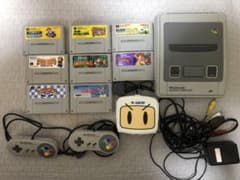 スーパーファミコン本体　カセット8本　ボンバーマンマルチタップ　まとめ売りのサムネイル