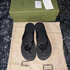 GUCCI Black GG Chevron Sandals 38のサムネイル