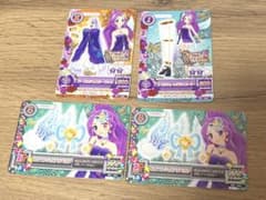 Aikatsu Card Purple Jewelry Pure Angel Aqua Ribbon