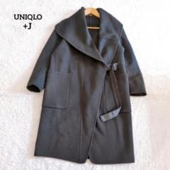 UNIQLO　ユニクロ　+J　カシミヤブレンドノーカラーコート　黒