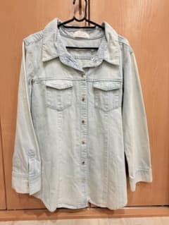 ライトブルー デニムシャツ 長袖のサムネイル