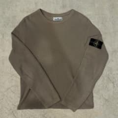 オシャレ】ストーンアイランドベージュ リブ編み ニット クルーネック 