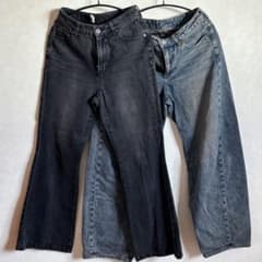 LILY BROWN GU デニムパンツ 2本セット フレア バレルレッグのサムネイル