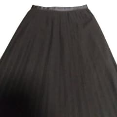 ブラック プリーツ ロングスカート　ウエストゴム仕様のサムネイル